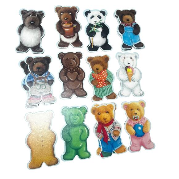 Vintage Ravensburger Teddy Bear Mix & Match bear shaped card game ages 2.5 & up - Picture 2 of 5